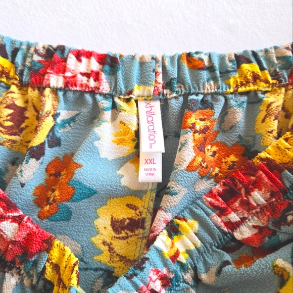 New Xhilaration Women’s Floral Print Off The Shoulder Bell Sleeve Boho Dress XXL - Picture 10 of 10